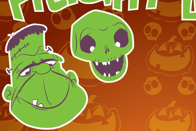 Is It Too Soon for Halloween? cartoon frankenstein green halloween orange purple skull