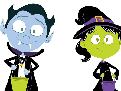 Monster Kids boy bucket dracula girl monster vampire witch