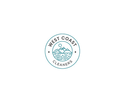 West Coast Cleaners beautiful logo branding cleaners design flat graphic design illustration logo minimal sea