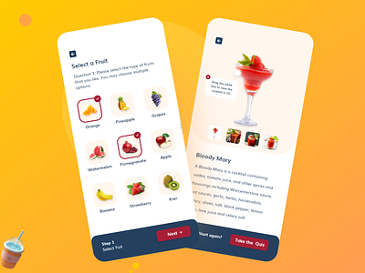 Cocktail App Design app cocktail design fruits
