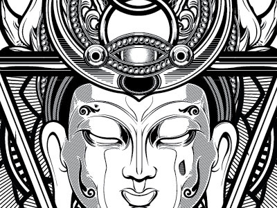 Buddha illustration print vector