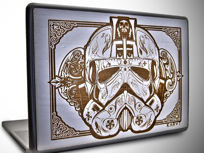 Trooper Laser Etched Skin illustrations print vector