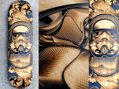 Stormtrooper Laser Etched Deck laser skateboard starwars stormtrooper trooper