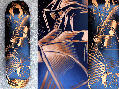 Vader Laser Etched Skateboard darth skateboard star vader wars wood