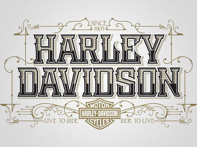 Harley-Davidson bikes deco harley lettering motor type