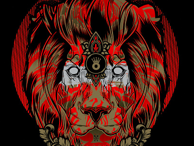 Anyforty apparel halftones lion