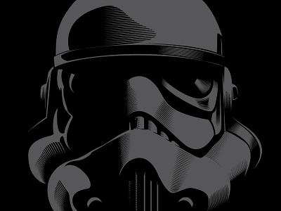 Stormtrooper Front etching greyscale minimal star stormrooper vector wars