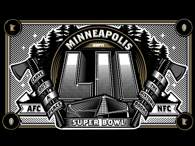 ESPN Super Bowl Art axes bowl espn football lii minneapolis super trees