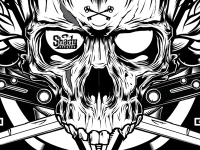 Greaser Skull hydro74 skull switchblades vector