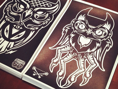 Owl Prints hydro74 owl screen silk vector