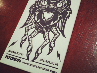 Evil Owl Business Card - Letterpress hydro74 letterpress owl vector