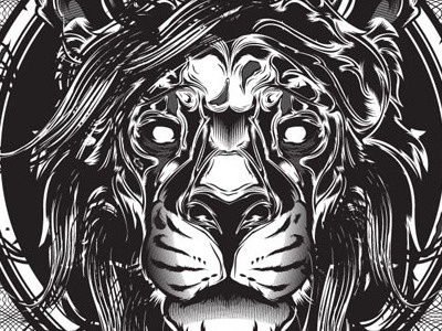 Hydro74 Lion illustration print vector