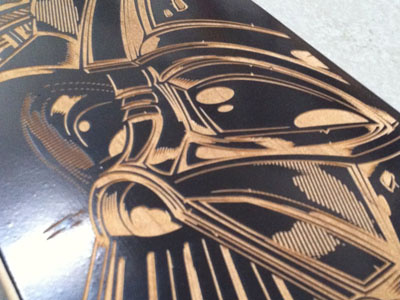 Vader Laser Etched Skateboard illustration laser etching vector
