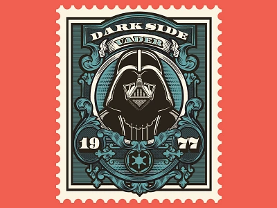 Vader Stamp darth illustration ornate scrollwork stamp vader vector vectorart