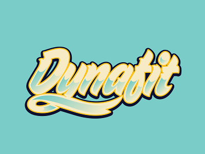 Dynafit Type Treatment brush illustration lettering script treatment type vector vector art