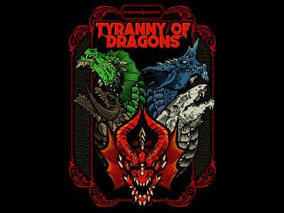 Tyranny of Dragons dragon dungeons dungeonsanddragons illustration tiamat vector