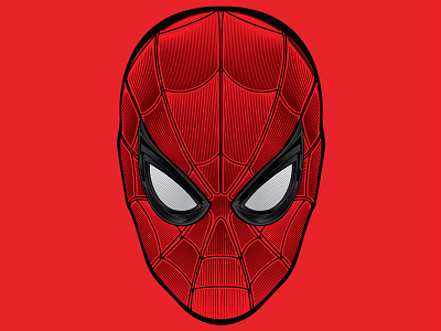Spiderman - Far from Home etching illustration marvel spiderman vector