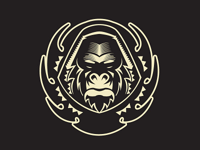 Halfton Gorilla gorilla illustration logo vector