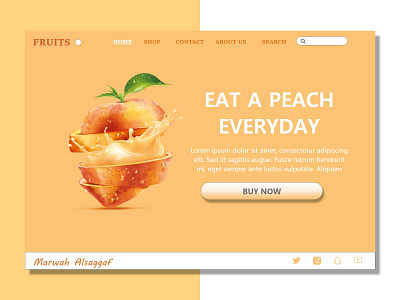 peach website by Marwah Alsaggaf on Dribbble