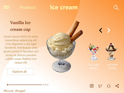 Ice cream webpage adobe xd adobe xd designer adobexd daily ui design designer ui ux web designer webdesign