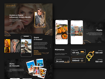 Landing page | media kit for Viviane Bordin app branding design ui ux vector