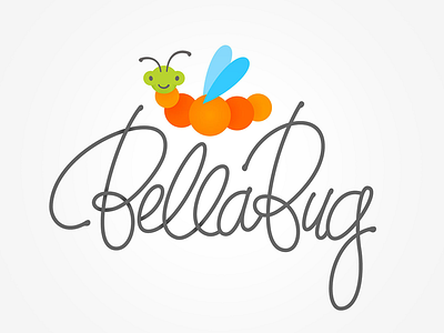 Bella Bug Logo childlike color hand drawn logo