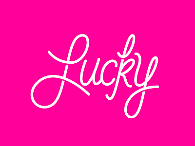 Lucky calligraphy hand drawn type pink