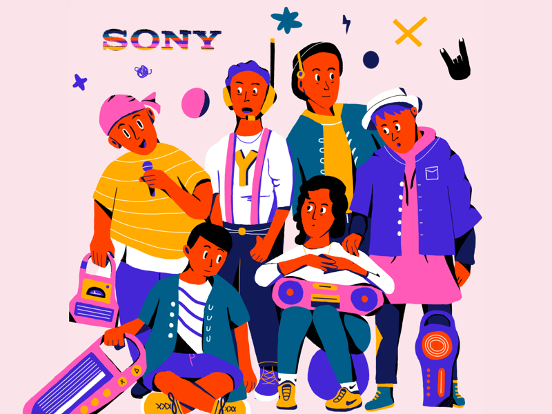 Sony Futuristic Hip-Hop Group illustration