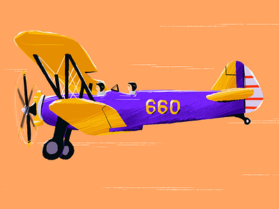 Airplane & Pilot illustration procreate