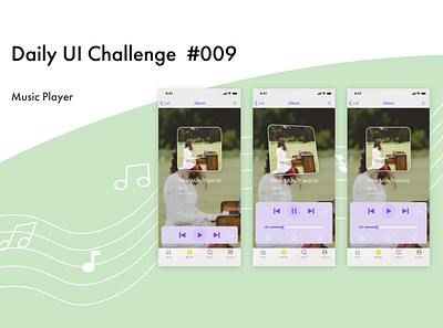 DailyUI 009 adobe xd app daily ui dailyui dailyuichallenge design music app music player ui web