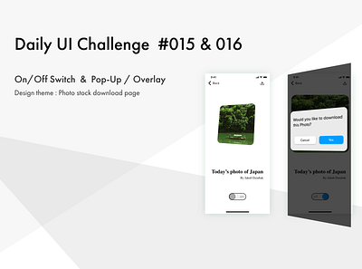 DailyUI 015 & 016 adobe xd app app design button dailyui dailyuichallenge design pop up switch ui