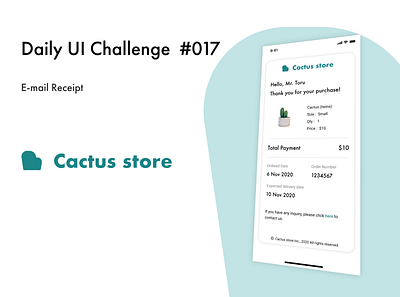 DailyUI 017 adobe xd app dailyui design e mail ecommerce ecommerce design email receipt ui