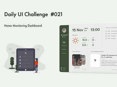 DailyUI 021 adobe xd app dailyui dailyuichallenge dashboad design home monitoring dashboard ui