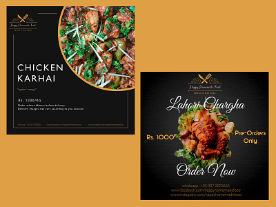 Social Media Post Design For Home Chef design menu menu design restaurant social media design vector