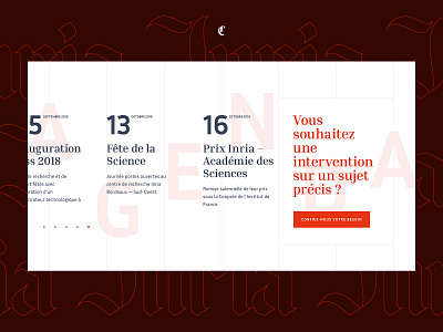 Inria — Media version agenda calendar color content editorial grid ui ux webdesign