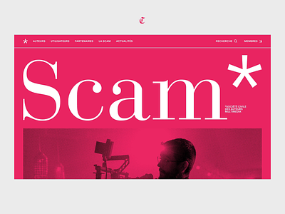 La Scam* animation branding clmt design font freelance french interactive motion muzli pink ui webdesign website