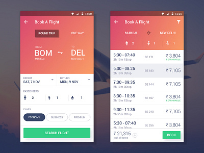 Flight Booking Material App