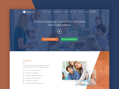CarePeople - Landing Page education free healthcare landing page layout mockup single page ui ux web website
