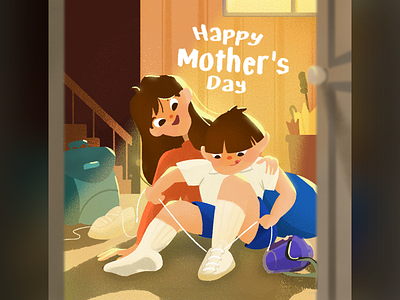 Happy Mother's Day childrenillustration illustration mother mothers day school sun wishes