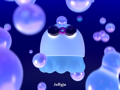 Gordon's purpose 3d art 3dart 3dcharacter 3dmodelling blue bubble character cinema4d cute jellyfish modelling sea