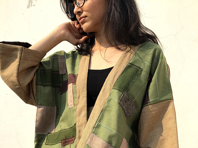 Buy Kimono jacket In Beige Online From Patch Over Patch at Cicer