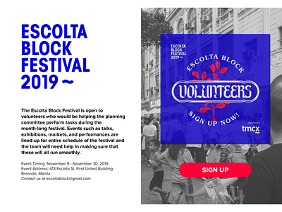 Daily UI Challenge 001 (Version 2) - Escolta Block Festival