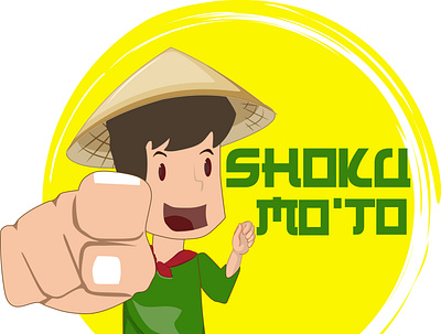 Shoku Moto Food Stall branding design flat illustration logo vector