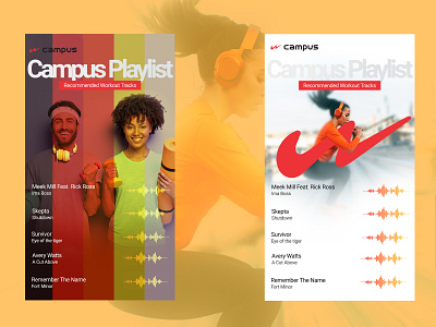 workout playlist instagram story design