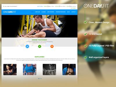 Gym Psd Template