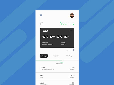 Finance Mobile App UI app bank card charts finance graphics payment sketch expense ui ux
