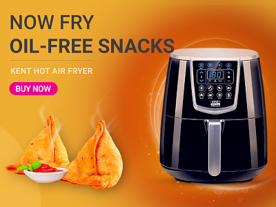 Hot Air Fryer ad ads advertising bold bright color display google shopify social media ad social media creative typography web