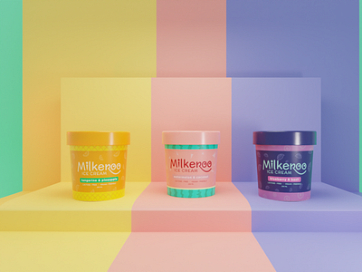 Milkeroo - Branding & Packaging for an Ice Cream (Collection) brand identity branding design ice cream mockup package packaging