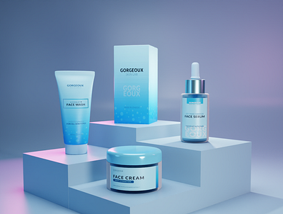 Gorgeoux - Packaging & Product Visualization 3d beauty beauty product brand identity branding cosmetics design high end minimal mockup packaging skincare