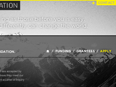 Non-Profit Page foundation funding grant grey non profit ui volunteer yellow